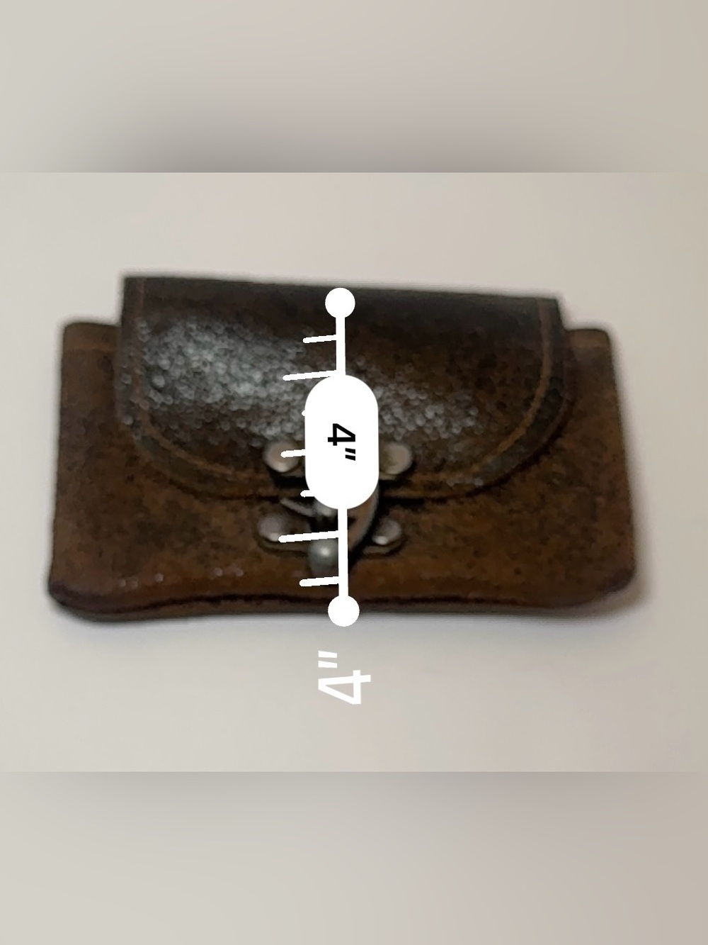 Vintage Distressed Brown Leather Belt Pouch Utility Bag w/ Swing Arm Clasp - Picture 3 of 8